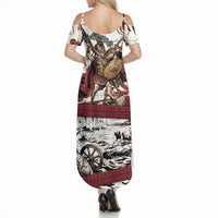 Hector Iliad Stood For Troy Summer Maxi Dress Ancient Greek Trojan Prince Hector Sword Shield Battle