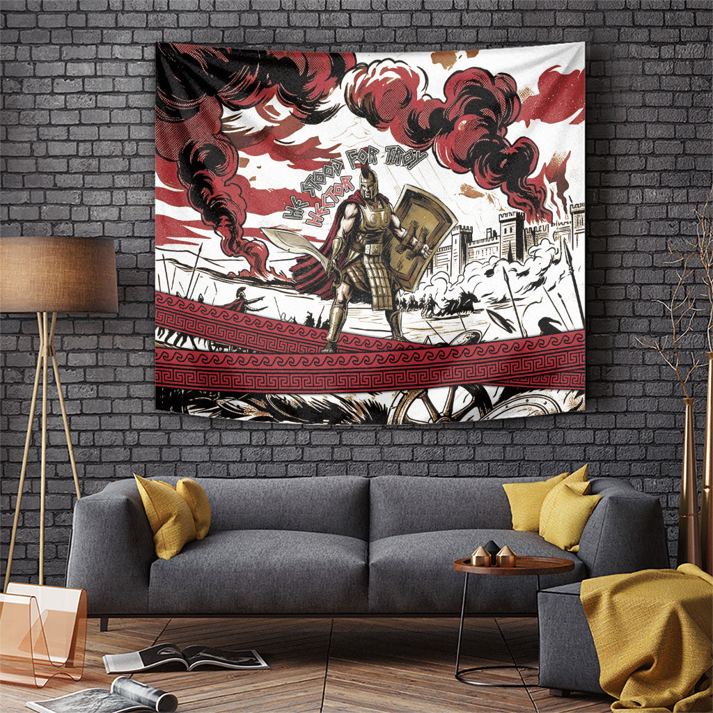 Hector Iliad Stood For Troy Tapestry Ancient Greek Trojan Prince Hector Sword Shield Battle