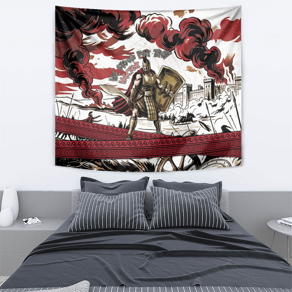 Hector Iliad Stood For Troy Tapestry Ancient Greek Trojan Prince Hector Sword Shield Battle