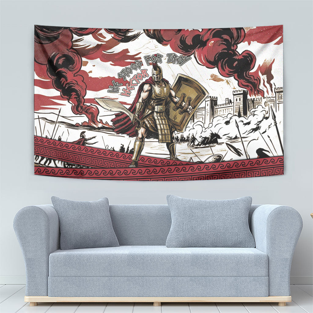 Hector Iliad Stood For Troy Tapestry Ancient Greek Trojan Prince Hector Sword Shield Battle