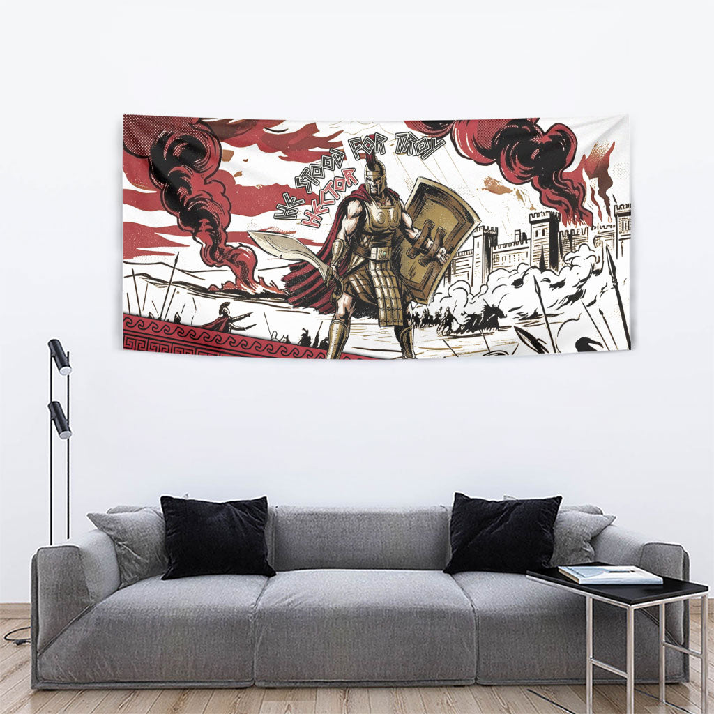 Hector Iliad Stood For Troy Tapestry Ancient Greek Trojan Prince Hector Sword Shield Battle