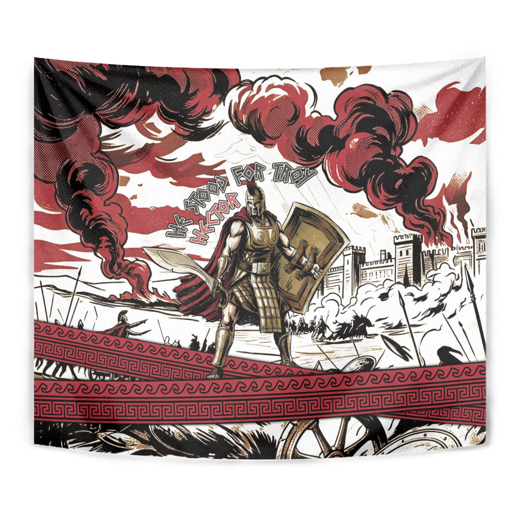 Hector Iliad Stood For Troy Tapestry Ancient Greek Trojan Prince Hector Sword Shield Battle