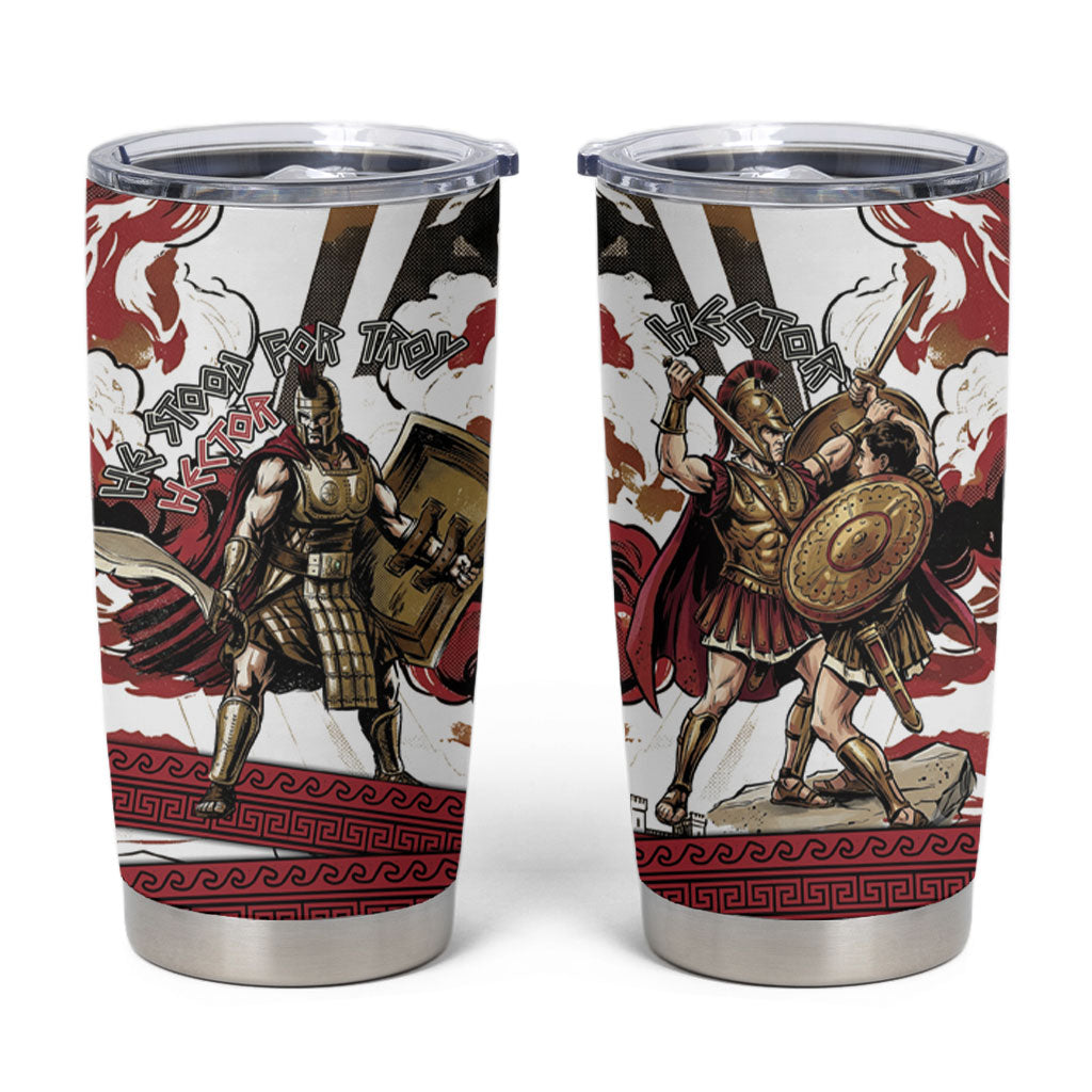 Hector Iliad Stood For Troy Tumbler Cup Ancient Greek Trojan Prince Hector Sword Shield Battle