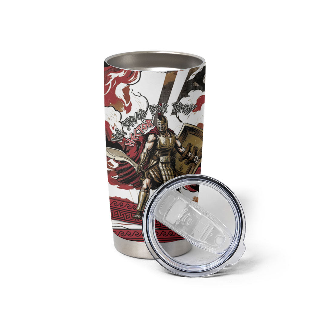 Hector Iliad Stood For Troy Tumbler Cup Ancient Greek Trojan Prince Hector Sword Shield Battle