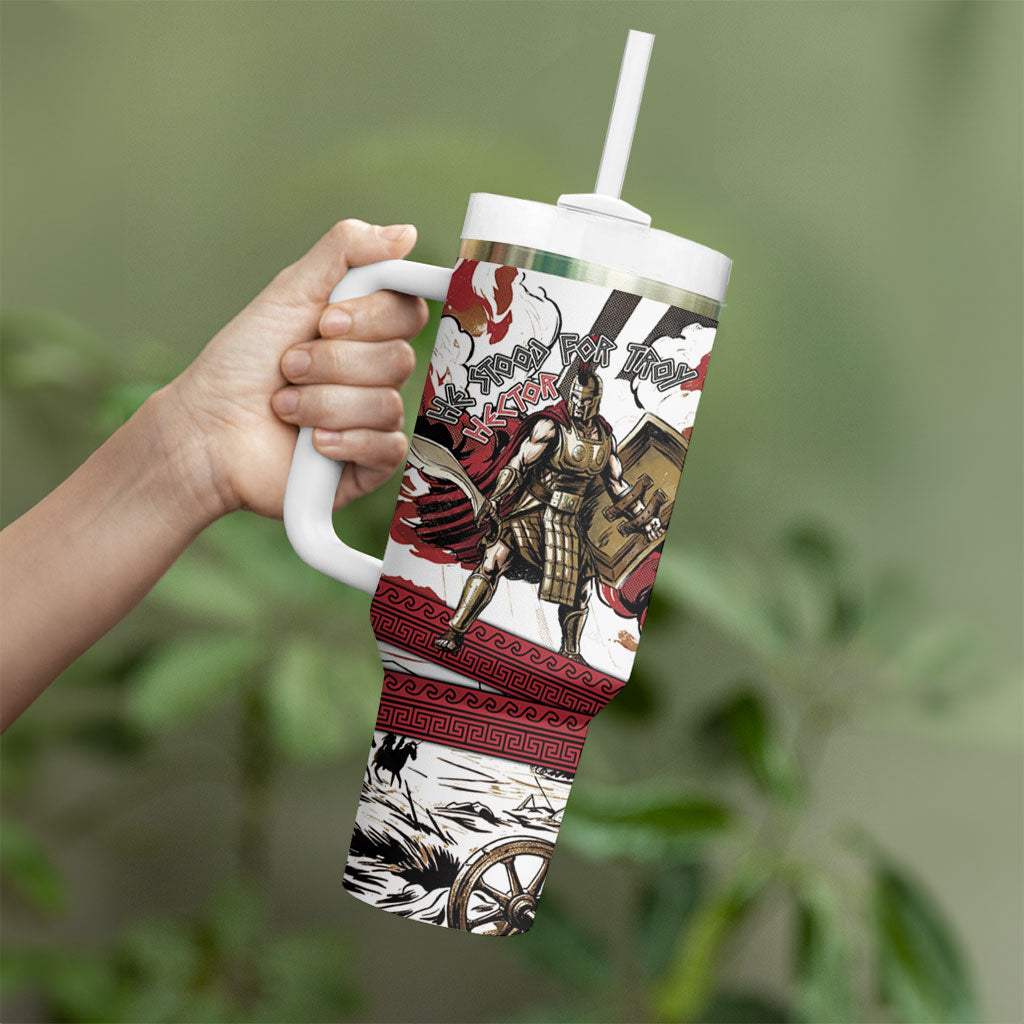 Hector Iliad Stood For Troy Tumbler With Handle Ancient Greek Trojan Prince Hector Sword Shield Battle