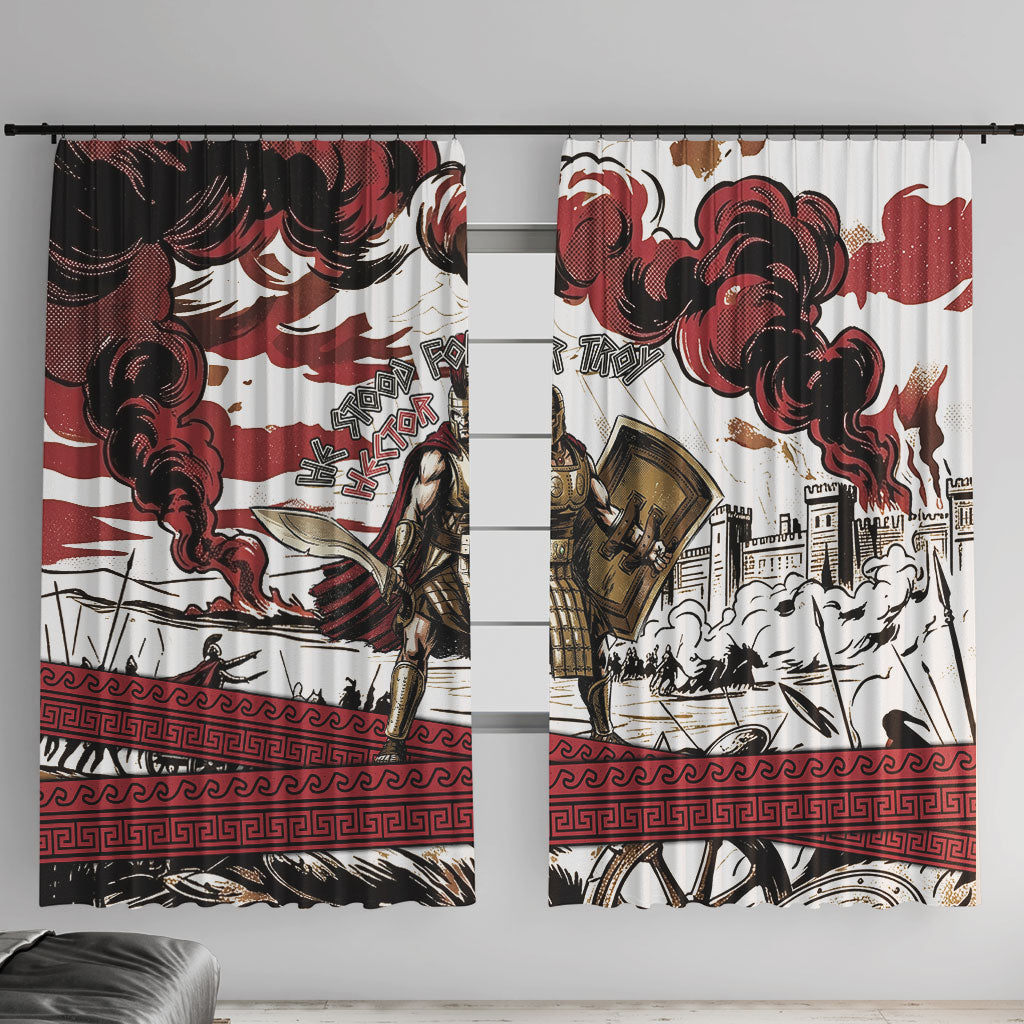 Hector Iliad Stood For Troy Window Curtain Ancient Greek Trojan Prince Hector Sword Shield Battle
