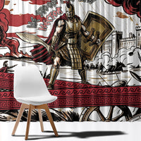 Hector Iliad Stood For Troy Window Curtain Ancient Greek Trojan Prince Hector Sword Shield Battle