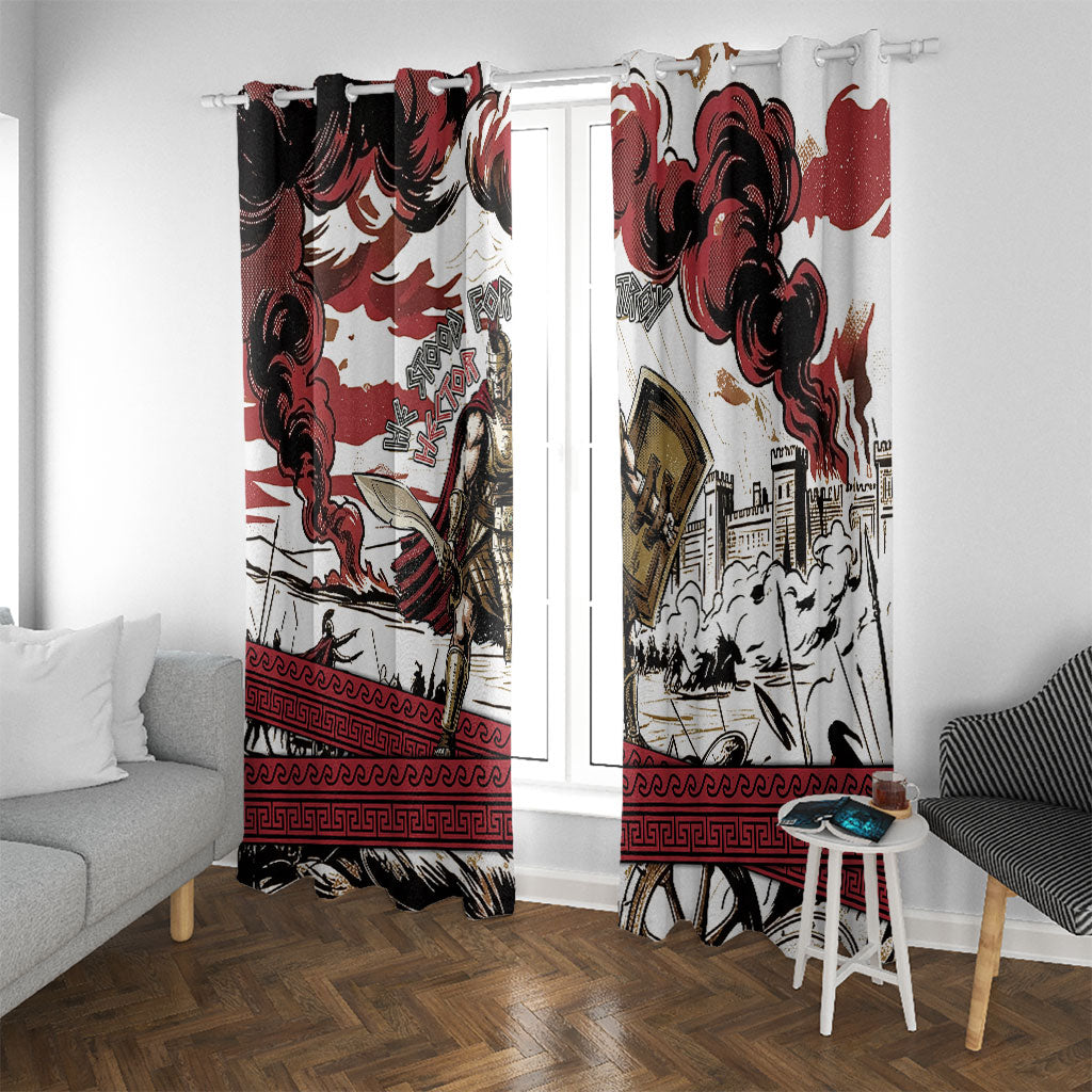 Hector Iliad Stood For Troy Window Curtain Ancient Greek Trojan Prince Hector Sword Shield Battle