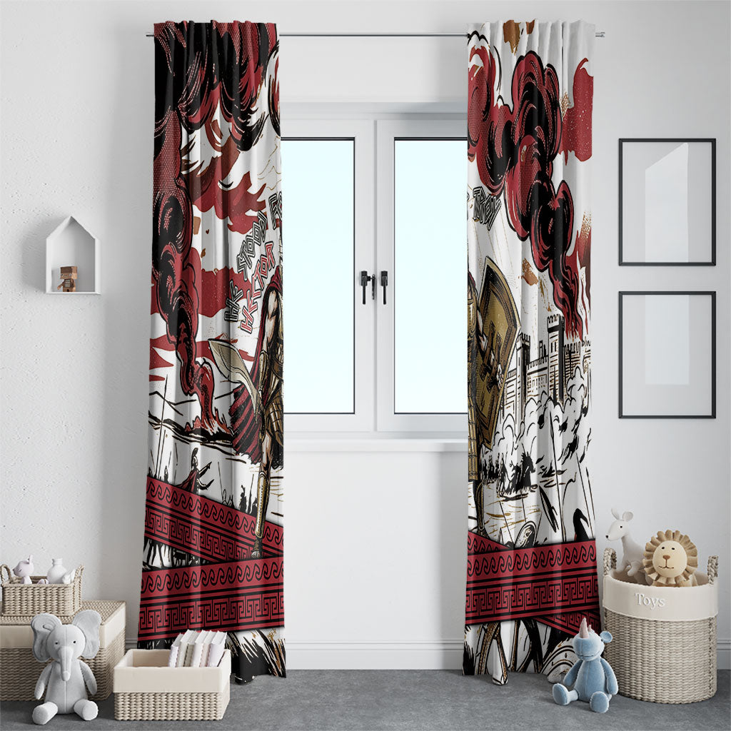 Hector Iliad Stood For Troy Window Curtain Ancient Greek Trojan Prince Hector Sword Shield Battle