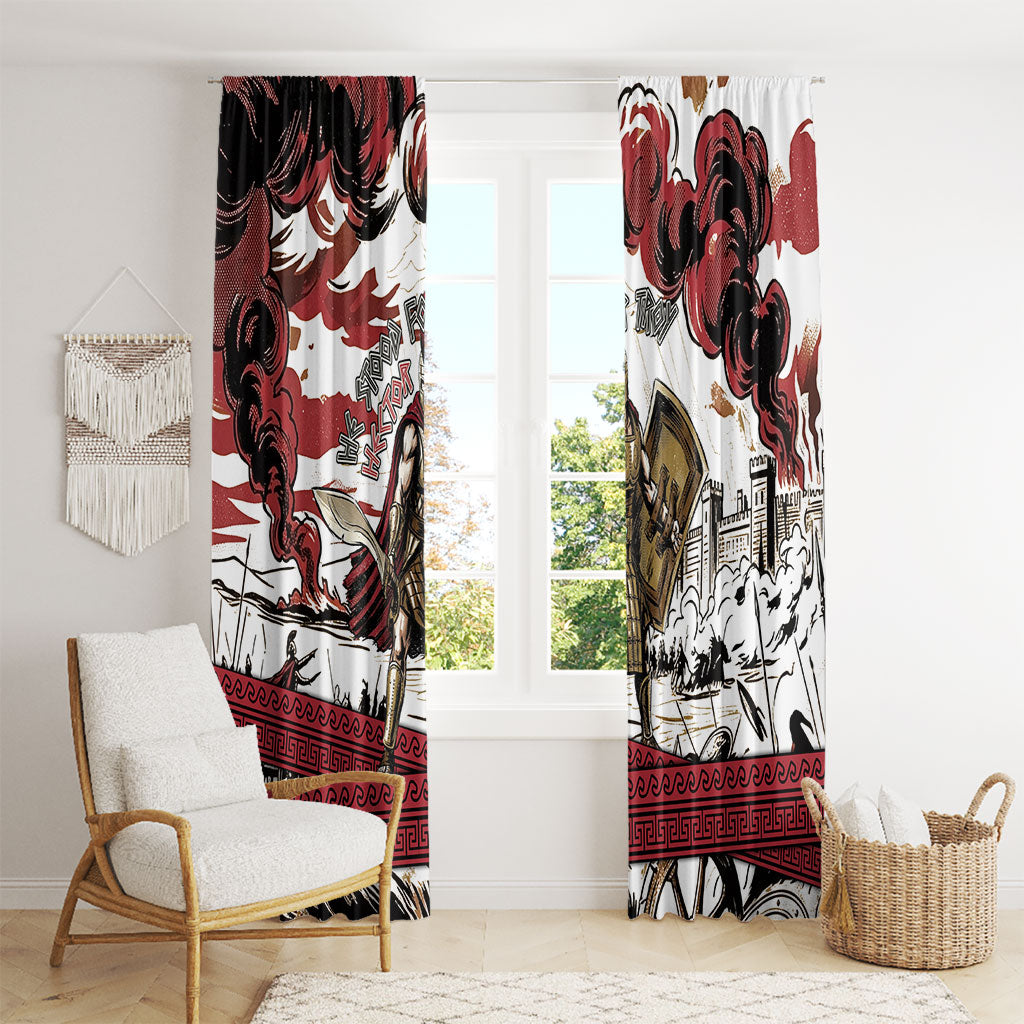 Hector Iliad Stood For Troy Window Curtain Ancient Greek Trojan Prince Hector Sword Shield Battle