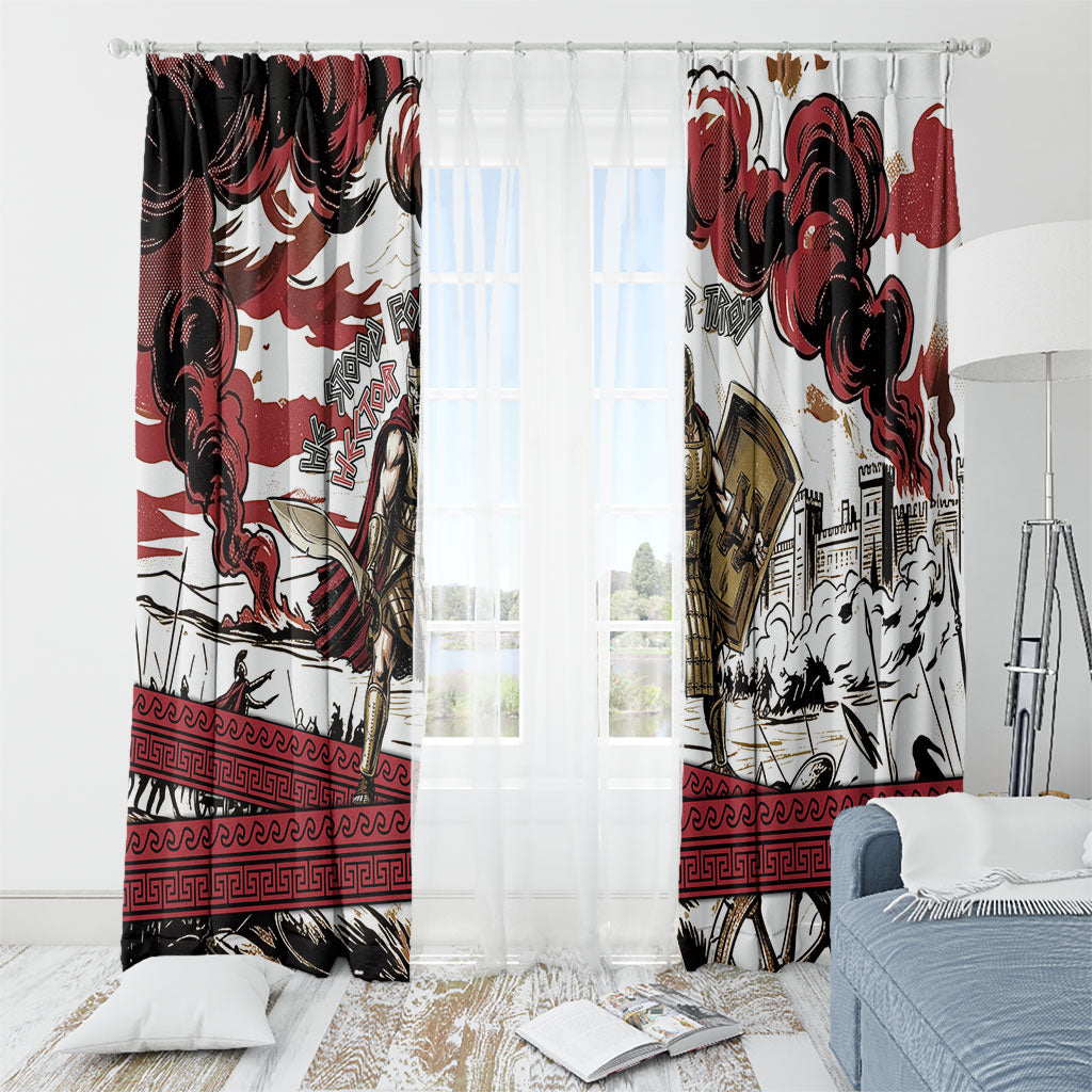 Hector Iliad Stood For Troy Window Curtain Ancient Greek Trojan Prince Hector Sword Shield Battle