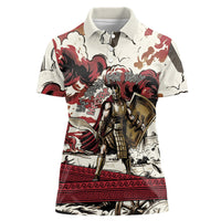 Hector Iliad Stood For Troy Women Polo Shirt Ancient Greek Trojan Prince Hector Sword Shield Battle