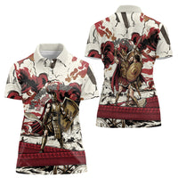 Hector Iliad Stood For Troy Women Polo Shirt Ancient Greek Trojan Prince Hector Sword Shield Battle