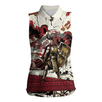 Hector Iliad Stood For Troy Women Sleeveless Polo Shirt Ancient Greek Trojan Prince Hector Sword Shield Battle