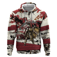 Hector Iliad Stood For Troy Zip Hoodie Ancient Greek Trojan Prince Hector Sword Shield Battle
