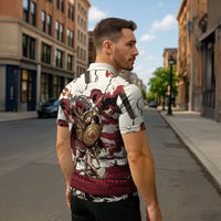 Hector Iliad Stood For Troy Zipper Polo Shirt Ancient Greek Trojan Prince Hector Sword Shield Battle