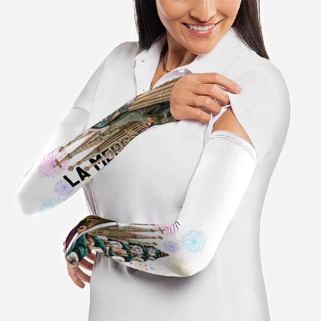La Merce Festival Barcelona Arm Sleeves Catalan Culture Sagrada Familia Castellers