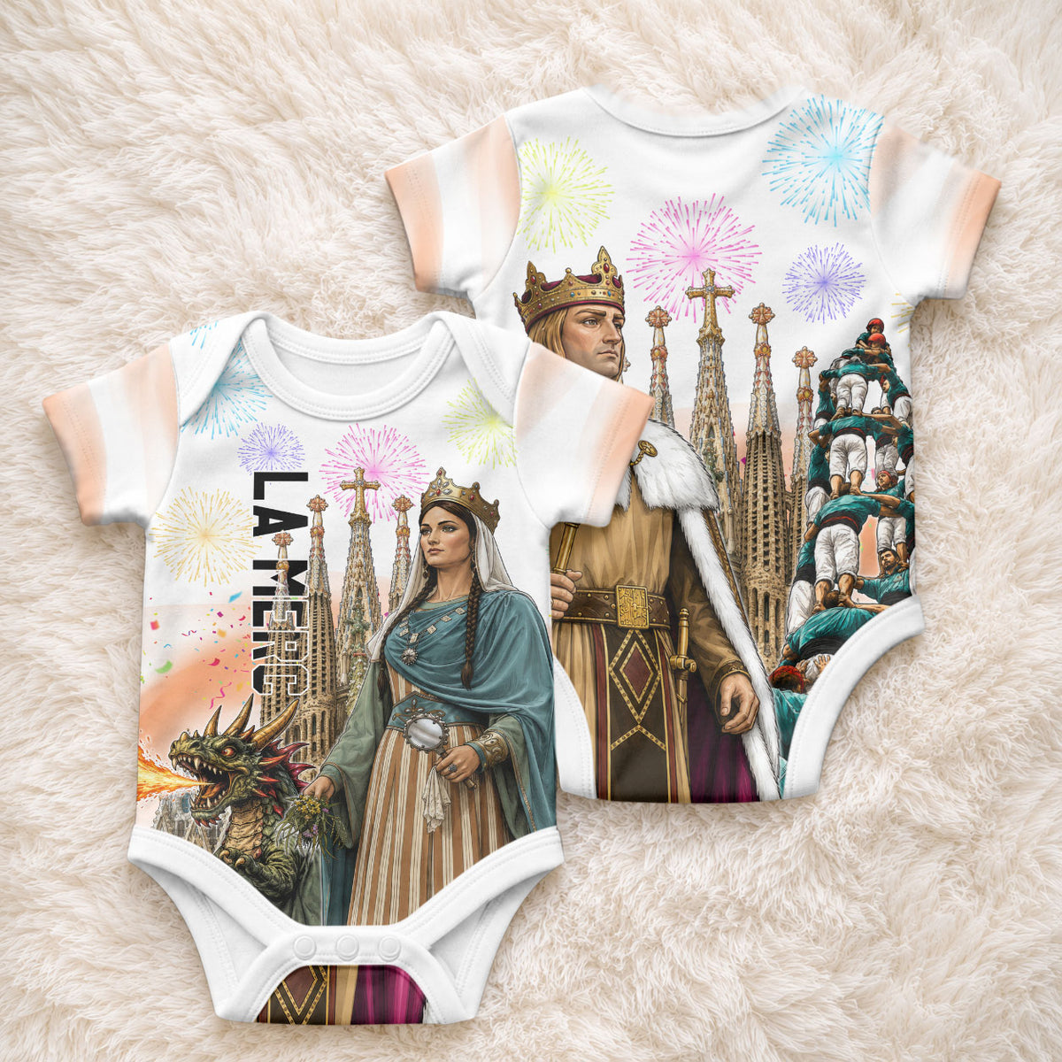 La Merce Festival Barcelona Baby Onesie Catalan Culture Sagrada Familia Castellers