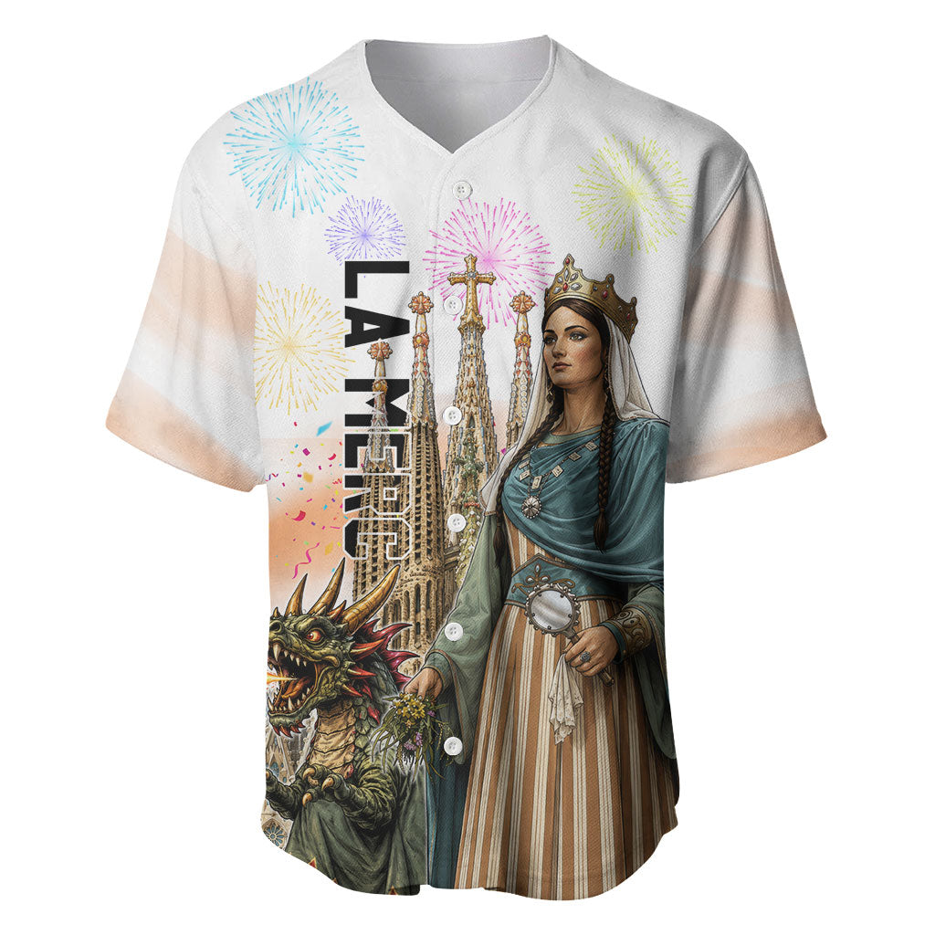 La Merce Festival Barcelona Baseball Jersey Catalan Culture Sagrada Familia Castellers