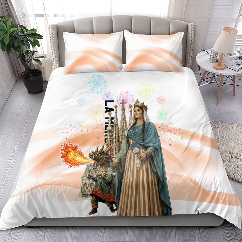 La Merce Festival Barcelona Bedding Set Catalan Culture Sagrada Familia Castellers