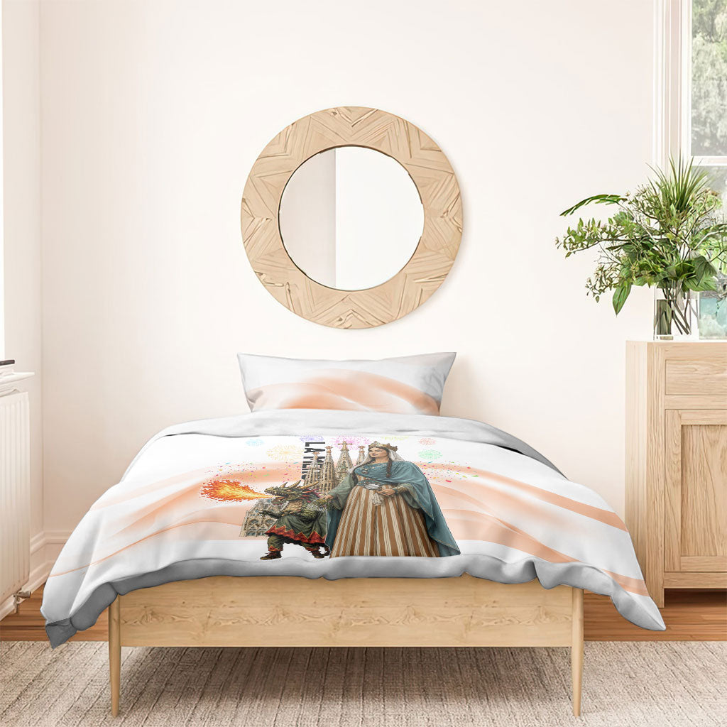 La Merce Festival Barcelona Bedding Set Catalan Culture Sagrada Familia Castellers