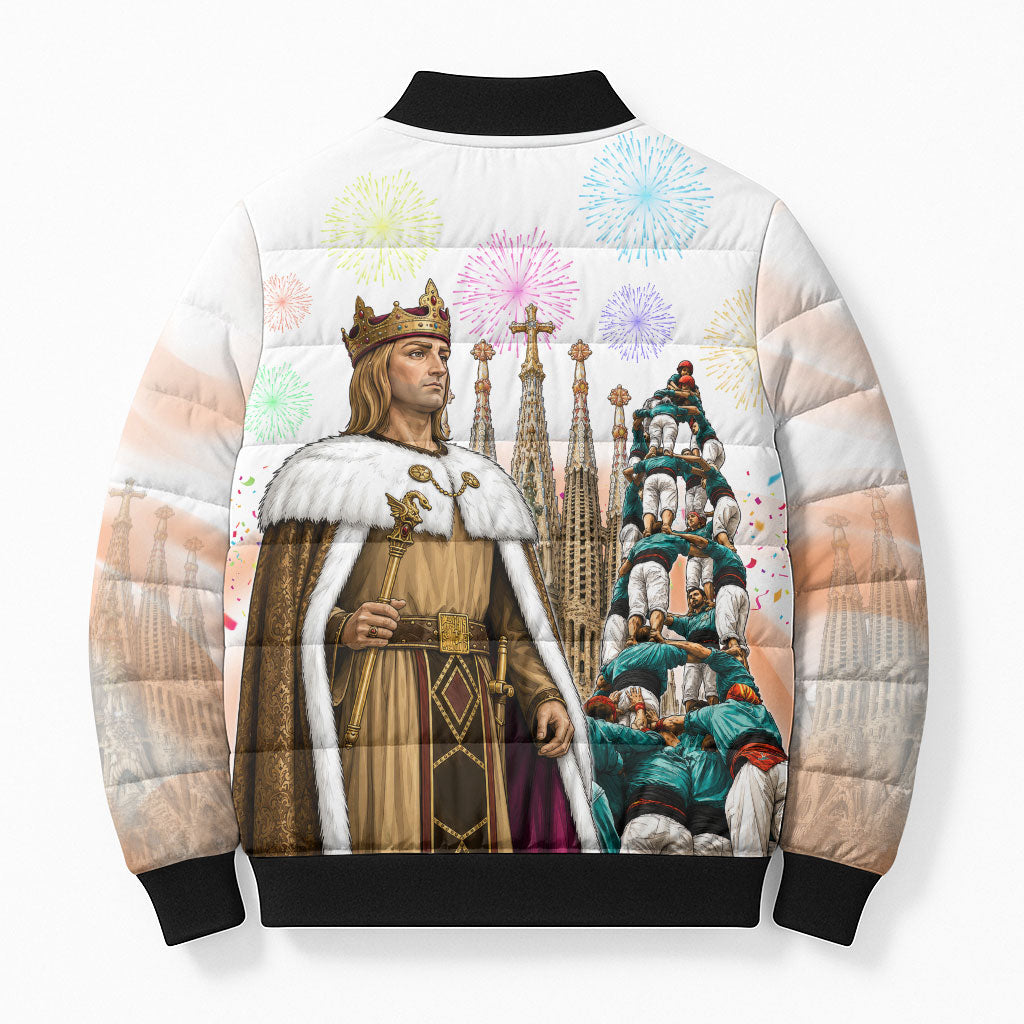 La Merce Festival Barcelona Bomber Puffer Jacket Catalan Culture Sagrada Familia Castellers