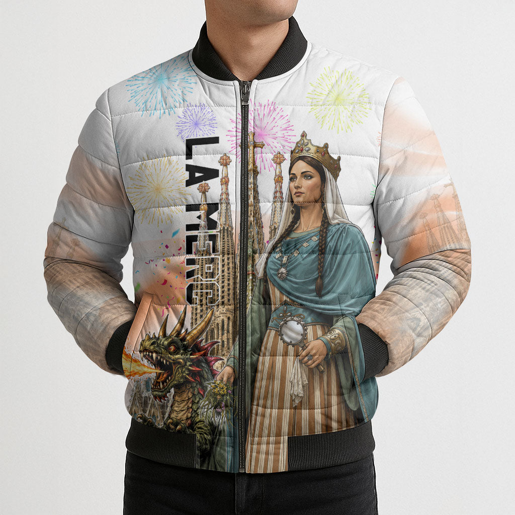 La Merce Festival Barcelona Bomber Puffer Jacket Catalan Culture Sagrada Familia Castellers