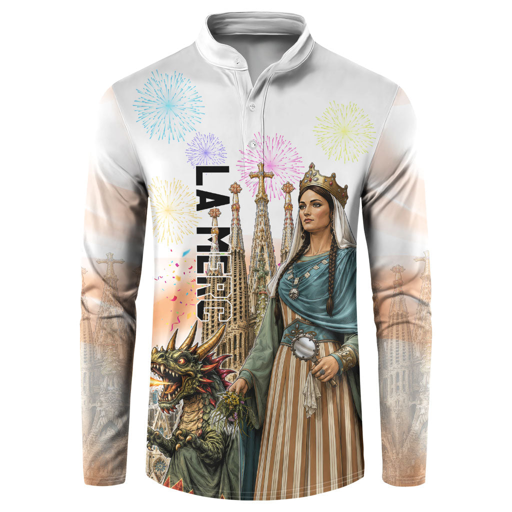 La Merce Festival Barcelona Button Sweatshirt Catalan Culture Sagrada Familia Castellers
