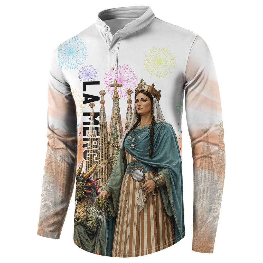 La Merce Festival Barcelona Button Sweatshirt Catalan Culture Sagrada Familia Castellers