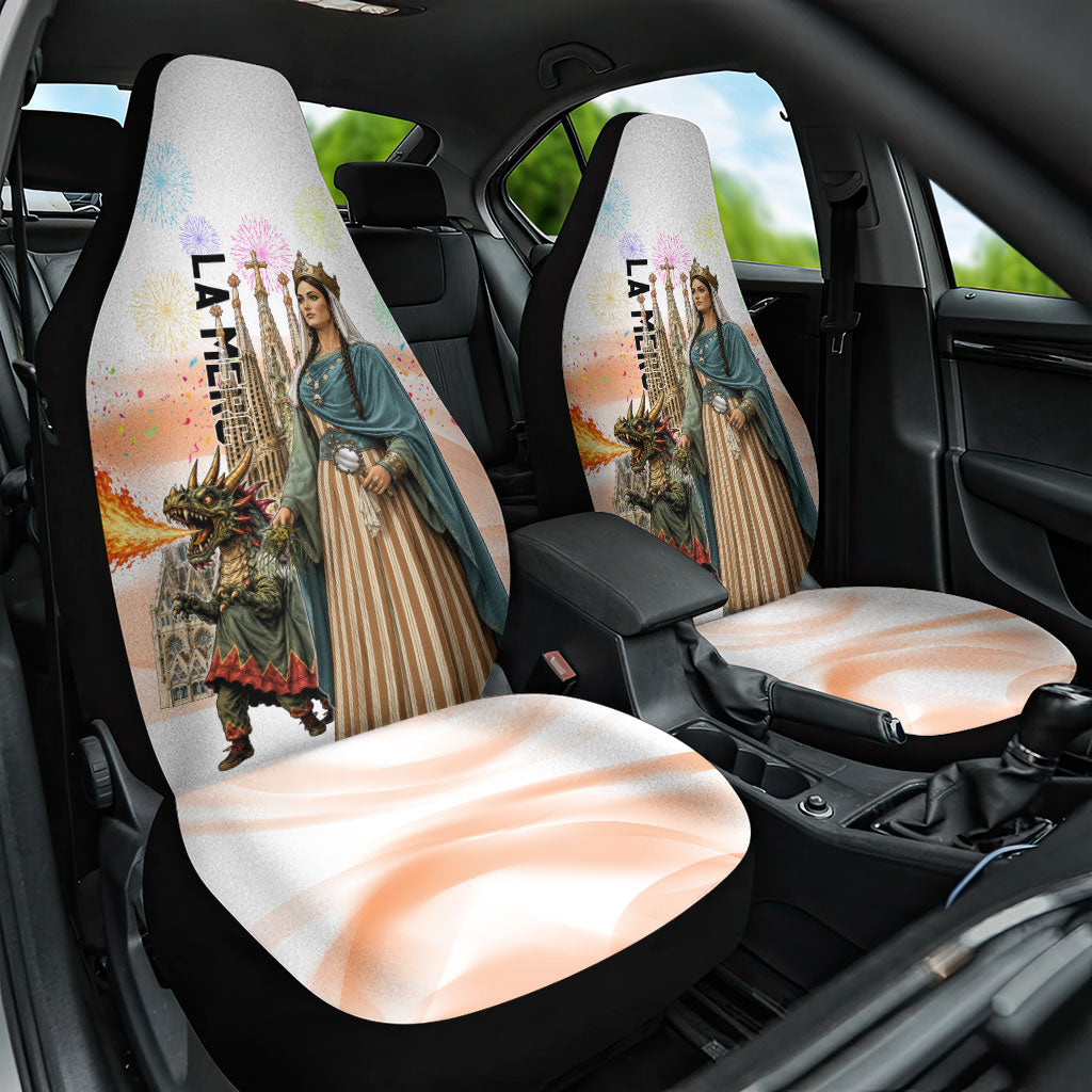 La Merce Festival Barcelona Car Seat Cover Catalan Culture Sagrada Familia Castellers