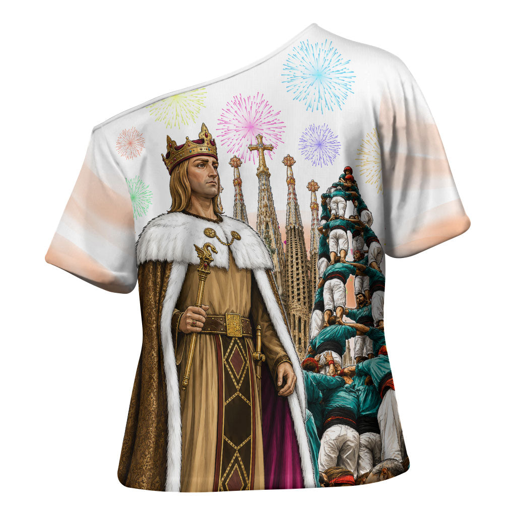La Merce Festival Barcelona Cross Shoulder Shirt Catalan Culture Sagrada Familia Castellers