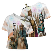 La Merce Festival Barcelona Cross Shoulder Shirt Catalan Culture Sagrada Familia Castellers