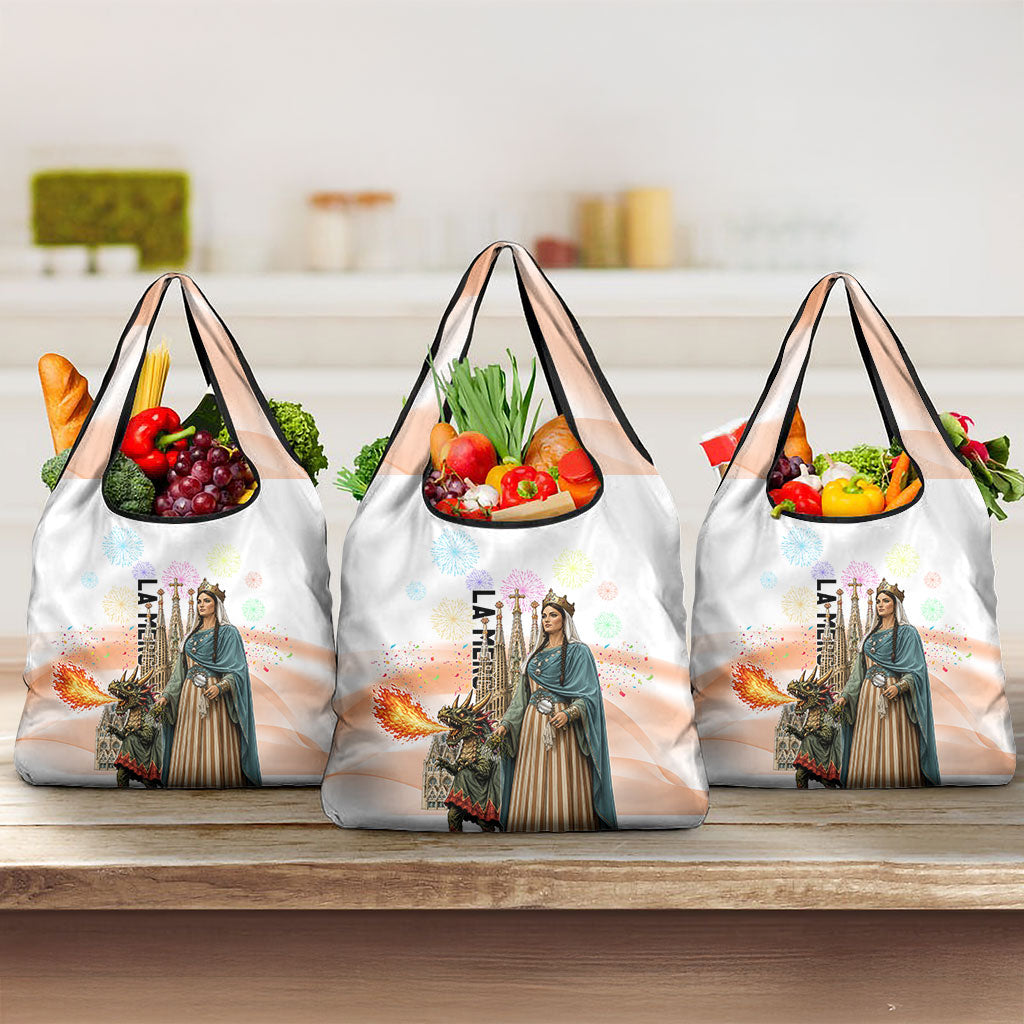 La Merce Festival Barcelona Grocery Bag Catalan Culture Sagrada Familia Castellers