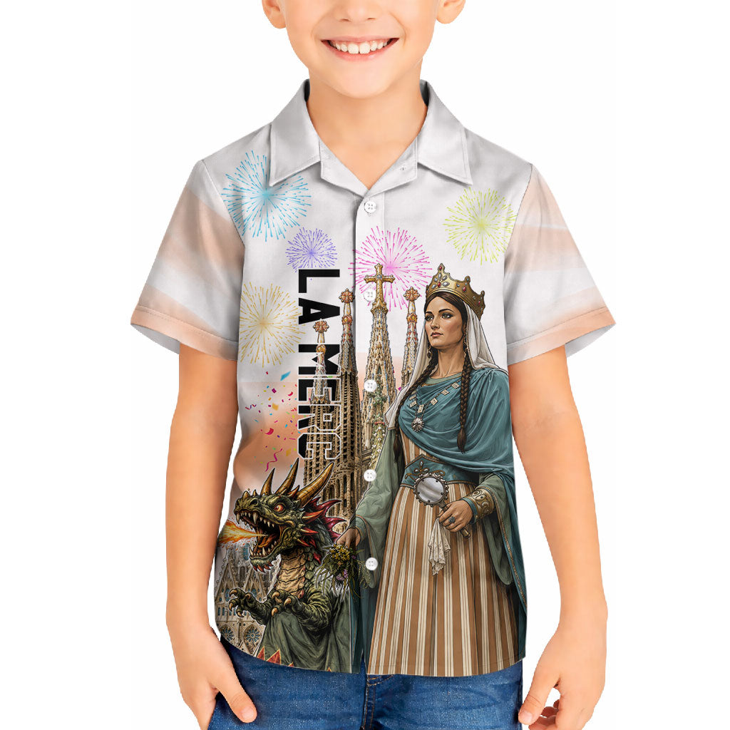 La Merce Festival Barcelona Hawaiian Shirt Catalan Culture Sagrada Familia Castellers