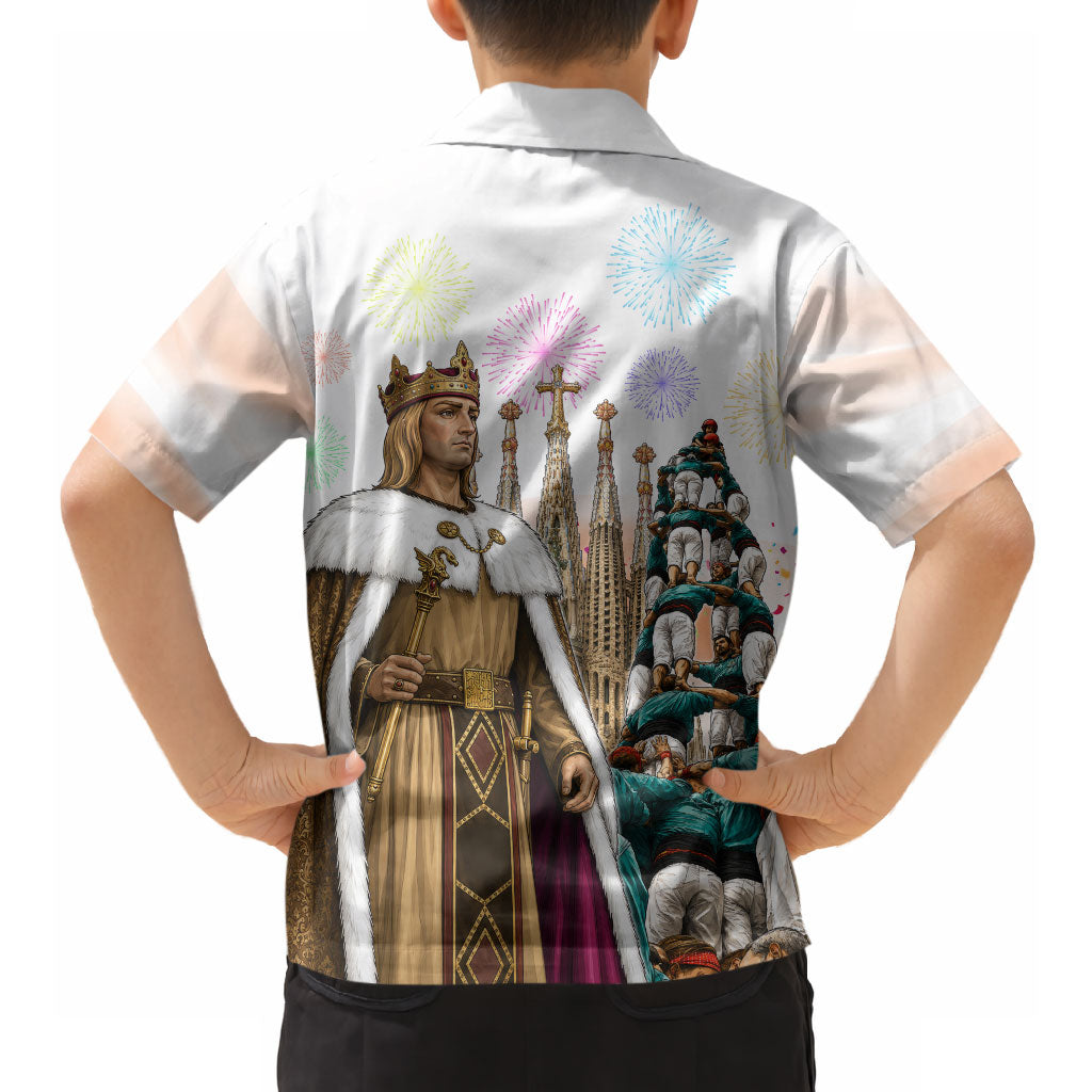 La Merce Festival Barcelona Hawaiian Shirt Catalan Culture Sagrada Familia Castellers