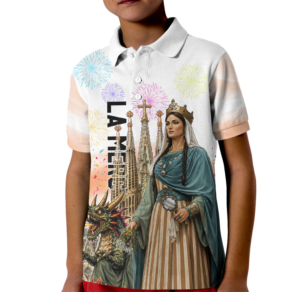 La Merce Festival Barcelona Kid Polo Shirt Catalan Culture Sagrada Familia Castellers