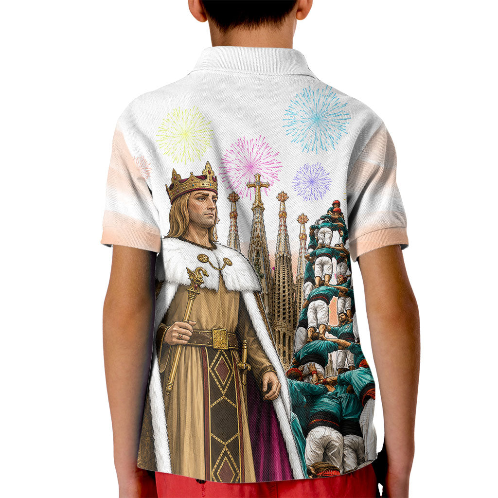 La Merce Festival Barcelona Kid Polo Shirt Catalan Culture Sagrada Familia Castellers