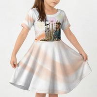 La Merce Festival Barcelona Kid Short Sleeve Dress Catalan Culture Sagrada Familia Castellers