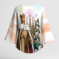 La Merce Festival Barcelona Kimono Sleeve Blouse Catalan Culture Sagrada Familia Castellers