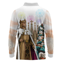 La Merce Festival Barcelona Long Sleeve Polo Shirt Catalan Culture Sagrada Familia Castellers