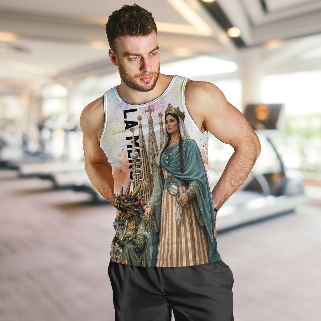 La Merce Festival Barcelona Men Tank Top Catalan Culture Sagrada Familia Castellers