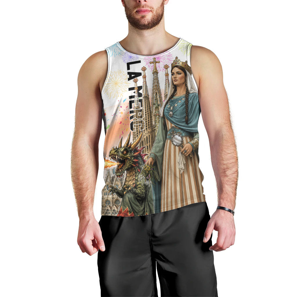 La Merce Festival Barcelona Men Tank Top Catalan Culture Sagrada Familia Castellers