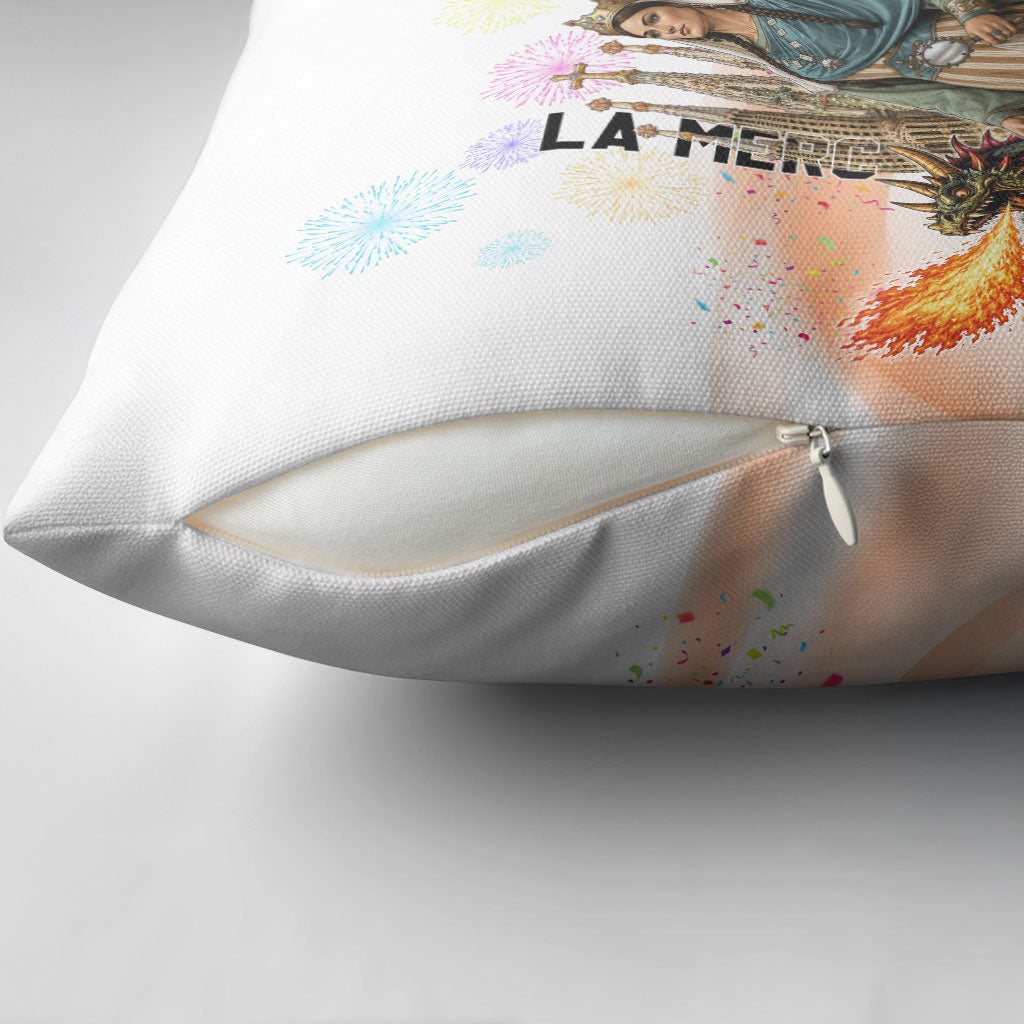 La Merce Festival Barcelona Pillow Cover Catalan Culture Sagrada Familia Castellers