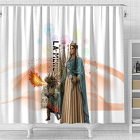 La Merce Festival Barcelona Shower Curtain Catalan Culture Sagrada Familia Castellers