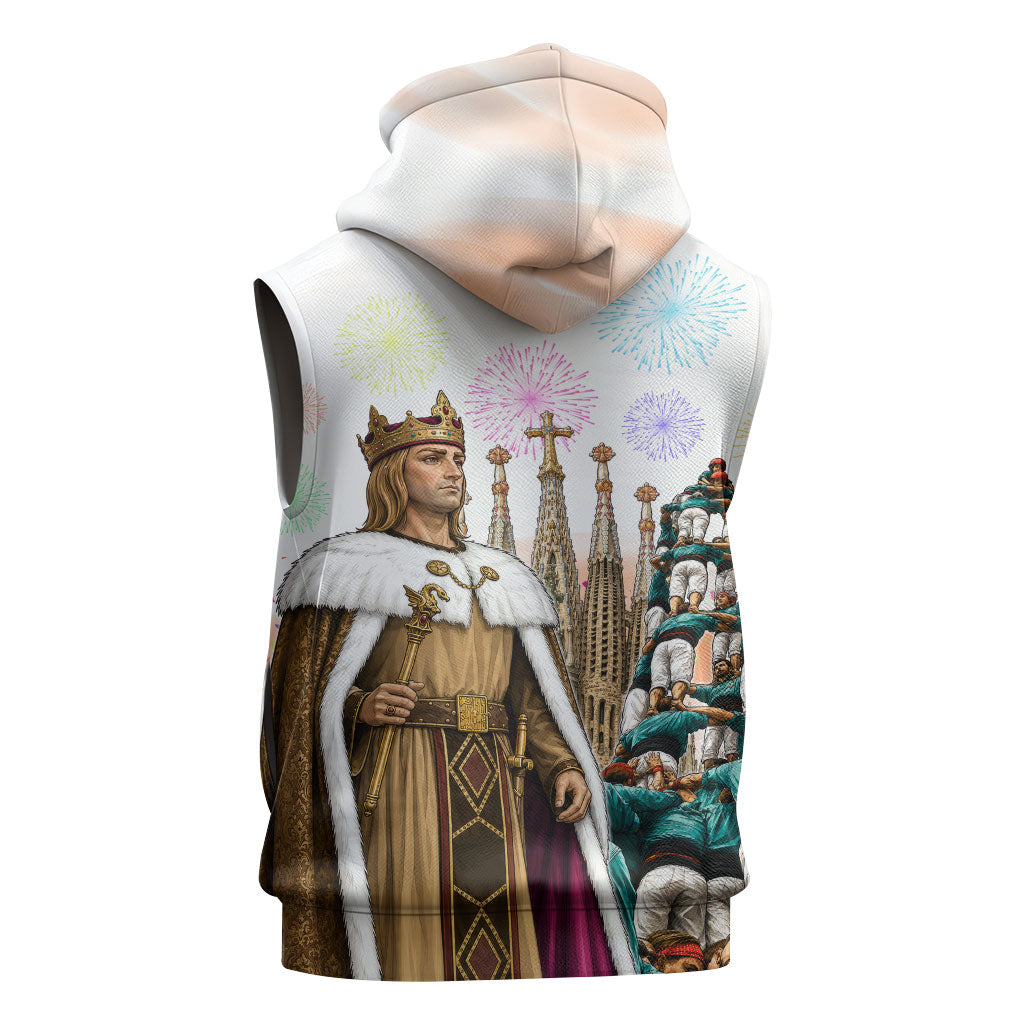 La Merce Festival Barcelona Sleeveless Hoodie Catalan Culture Sagrada Familia Castellers