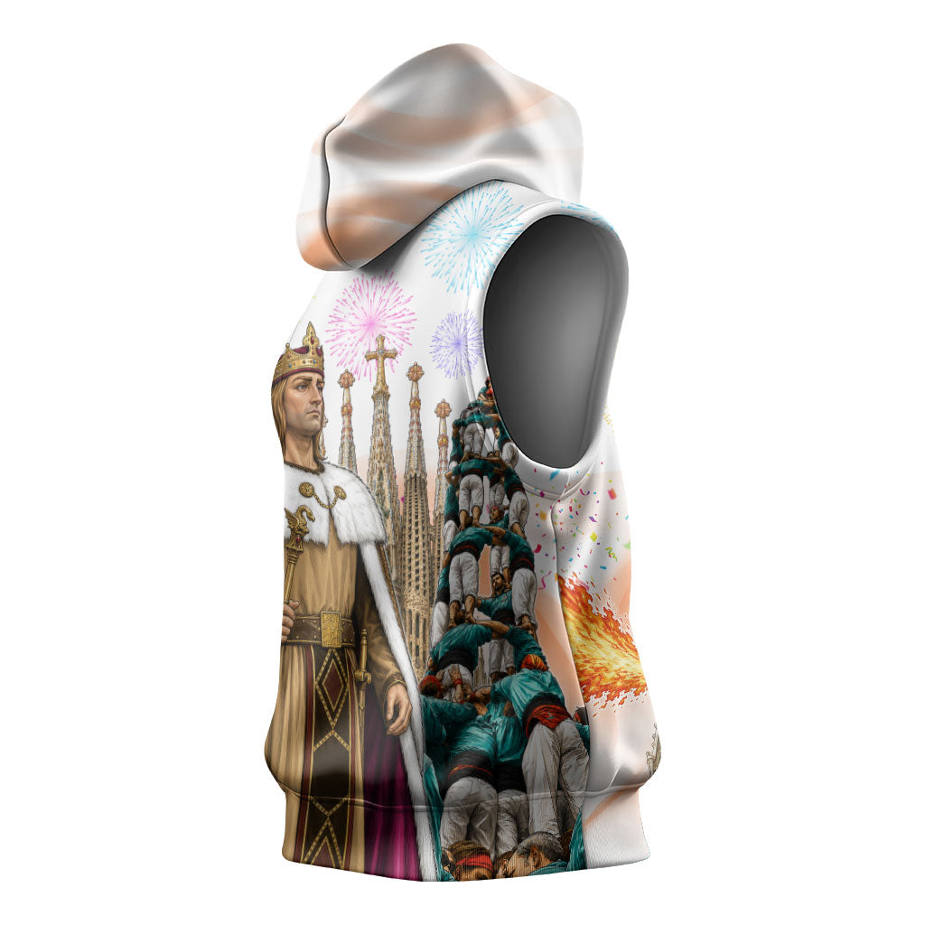 La Merce Festival Barcelona Sleeveless Hoodie Catalan Culture Sagrada Familia Castellers