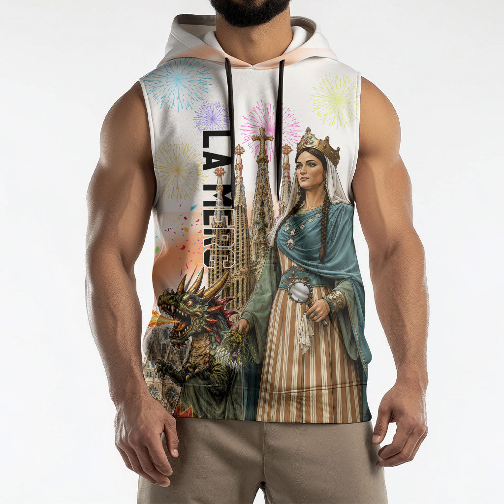 La Merce Festival Barcelona Sleeveless Hoodie Catalan Culture Sagrada Familia Castellers