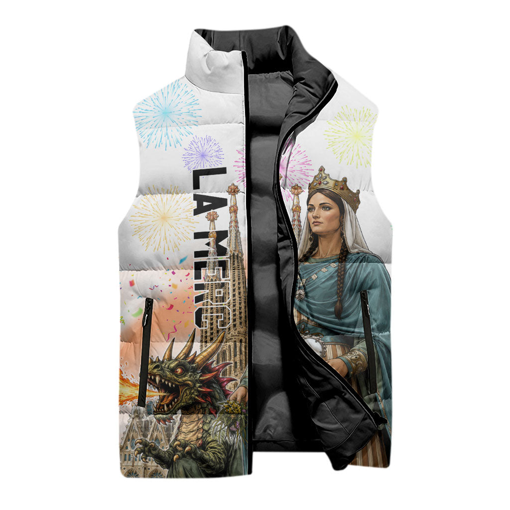 La Merce Festival Barcelona Sleeveless Puffer Jacket Catalan Culture Sagrada Familia Castellers