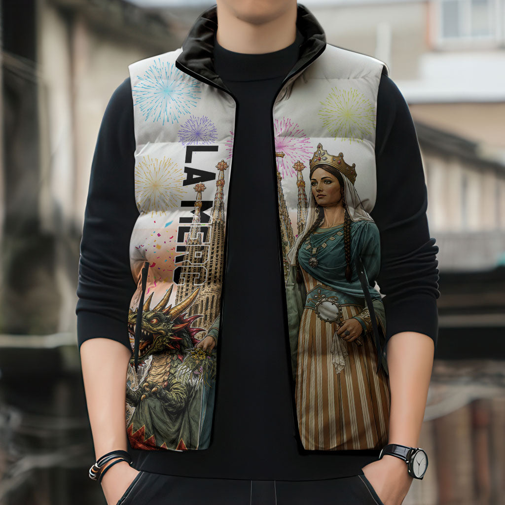 La Merce Festival Barcelona Sleeveless Puffer Jacket Catalan Culture Sagrada Familia Castellers
