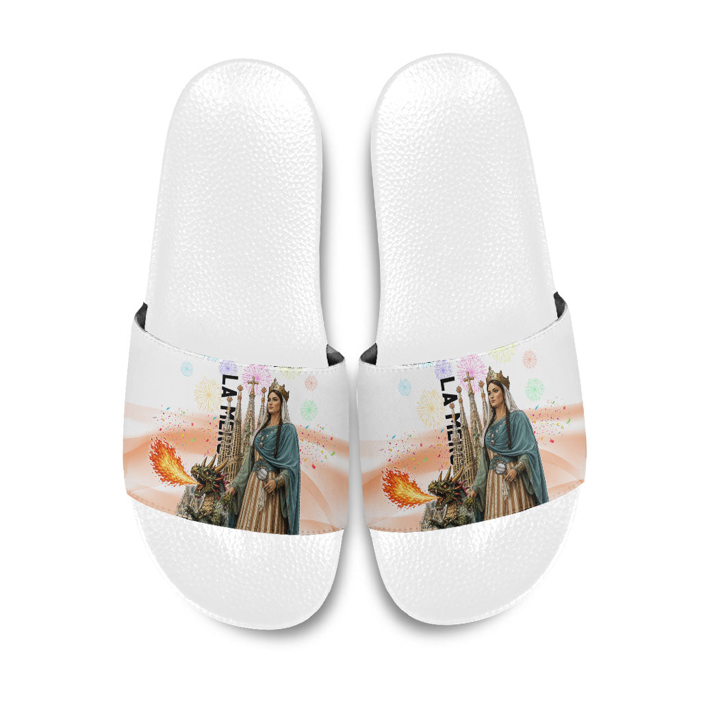 La Merce Festival Barcelona Slide Sandals Catalan Culture Sagrada Familia Castellers